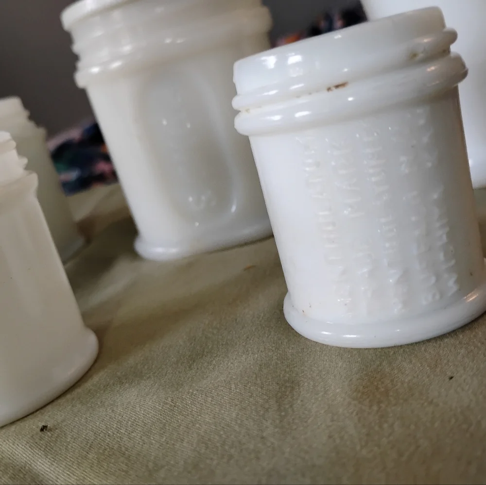 White vintage ceramic jars